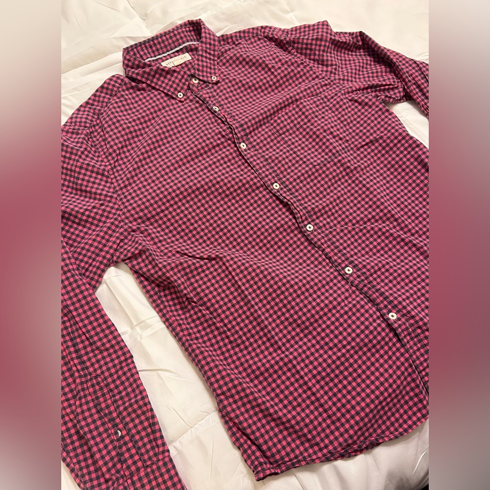 Aeropostale Pink & Black Plaid Button Down - Picture 2 of 6